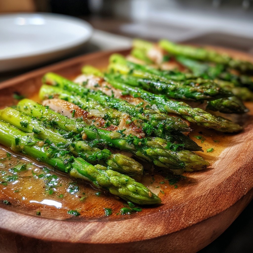 Sautierter Spargel mit Pute