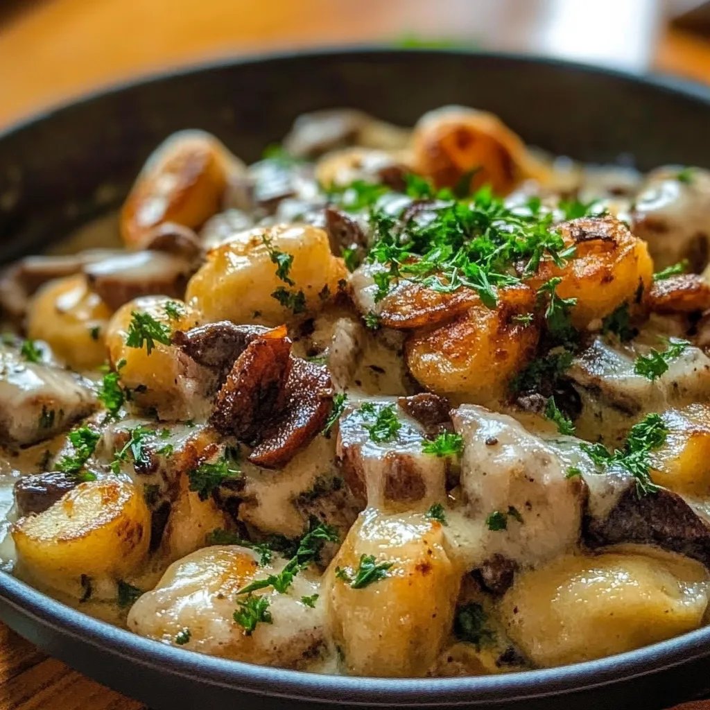 Cremige Gnocchi-Pilz-Pfanne