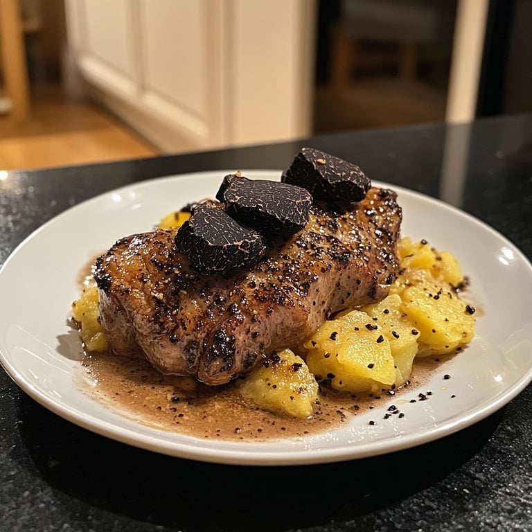 Rinderfilet mit Schwarzem Trüffel und Kartoffelpüree