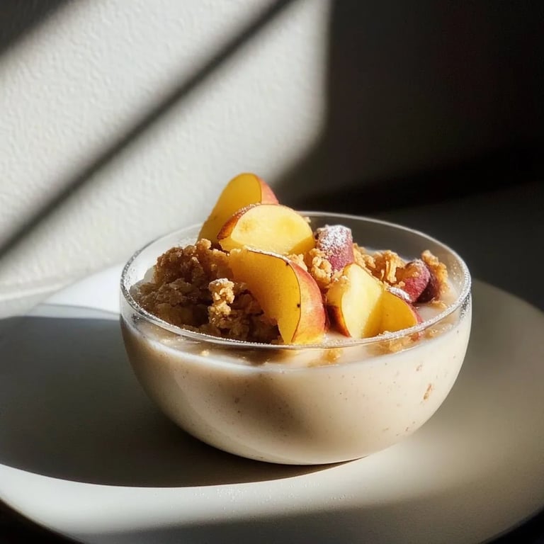 Bratapfel Crumble auf Zimtcreme