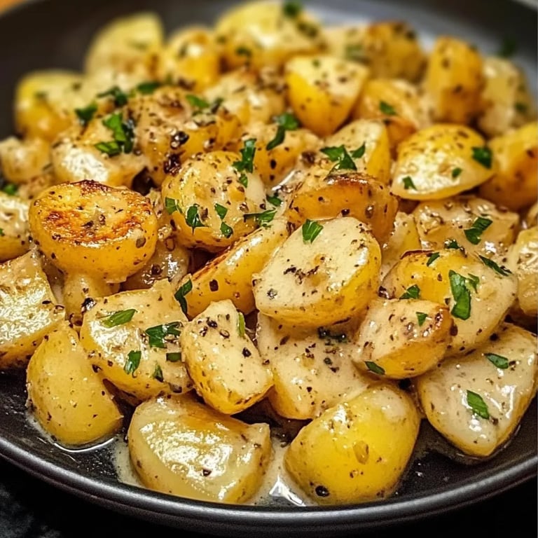 Kartoffeln mit Knoblauch-Sahnesauce