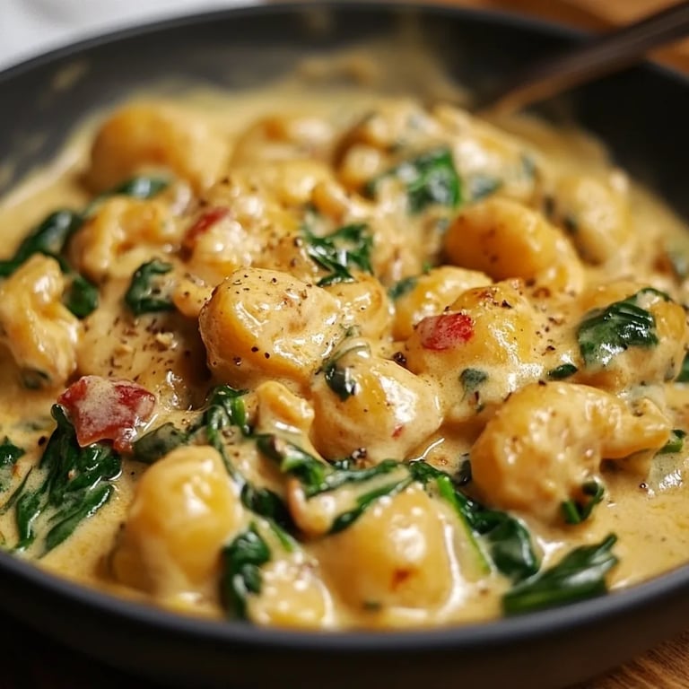 Gnocchi mit Pilzen und Spinat
