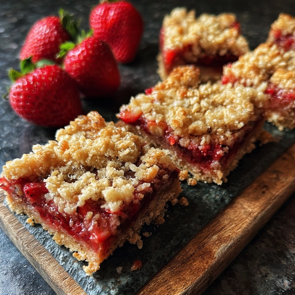 Erdbeer Crumble Hafer Riegel