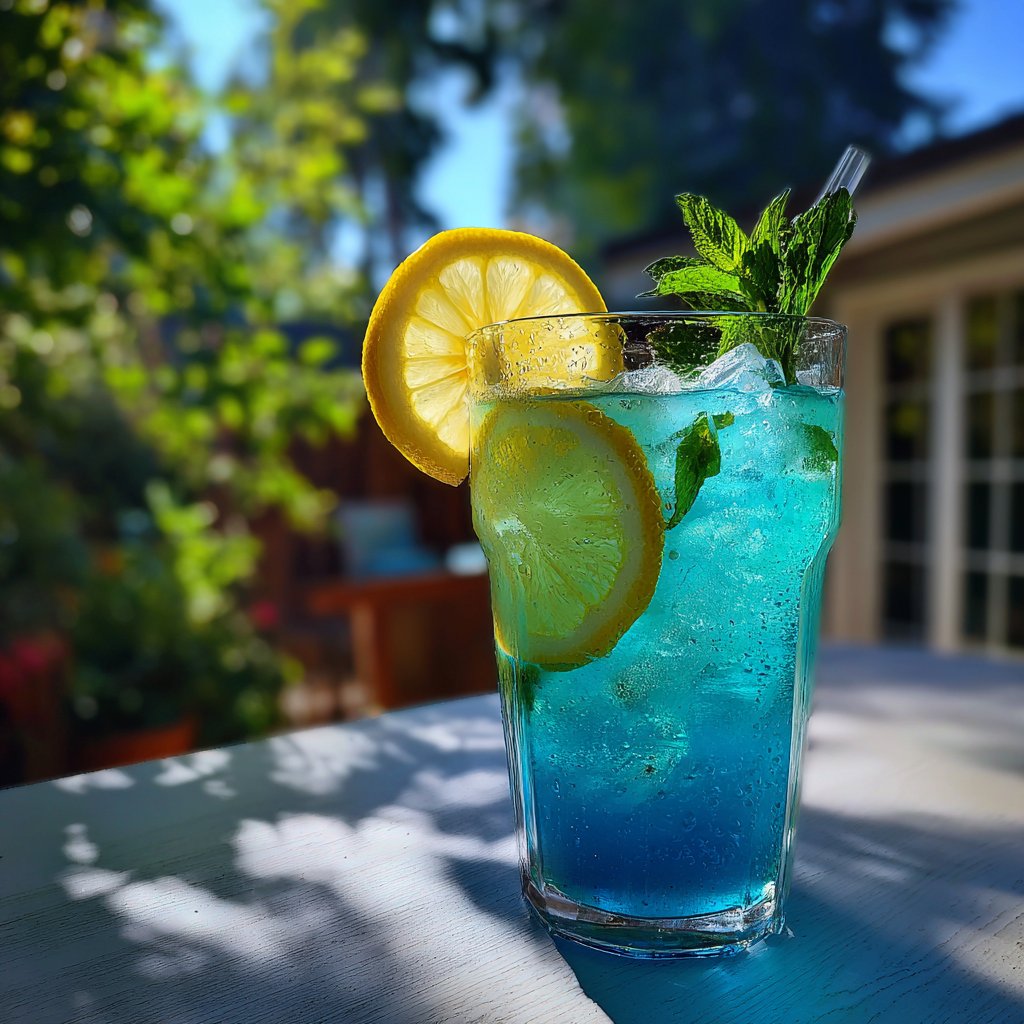 Blaue Himbeer-Limonade