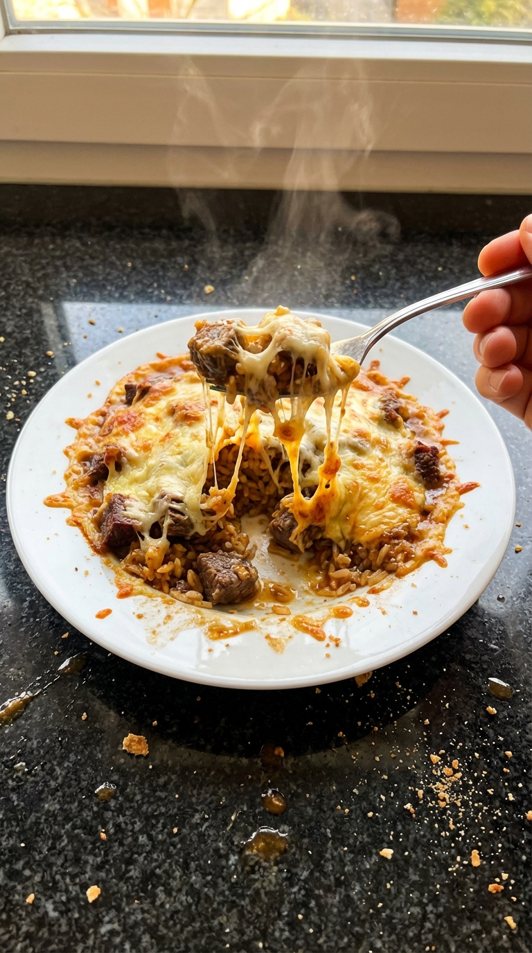 Käsiger Rind Reis Auflauf