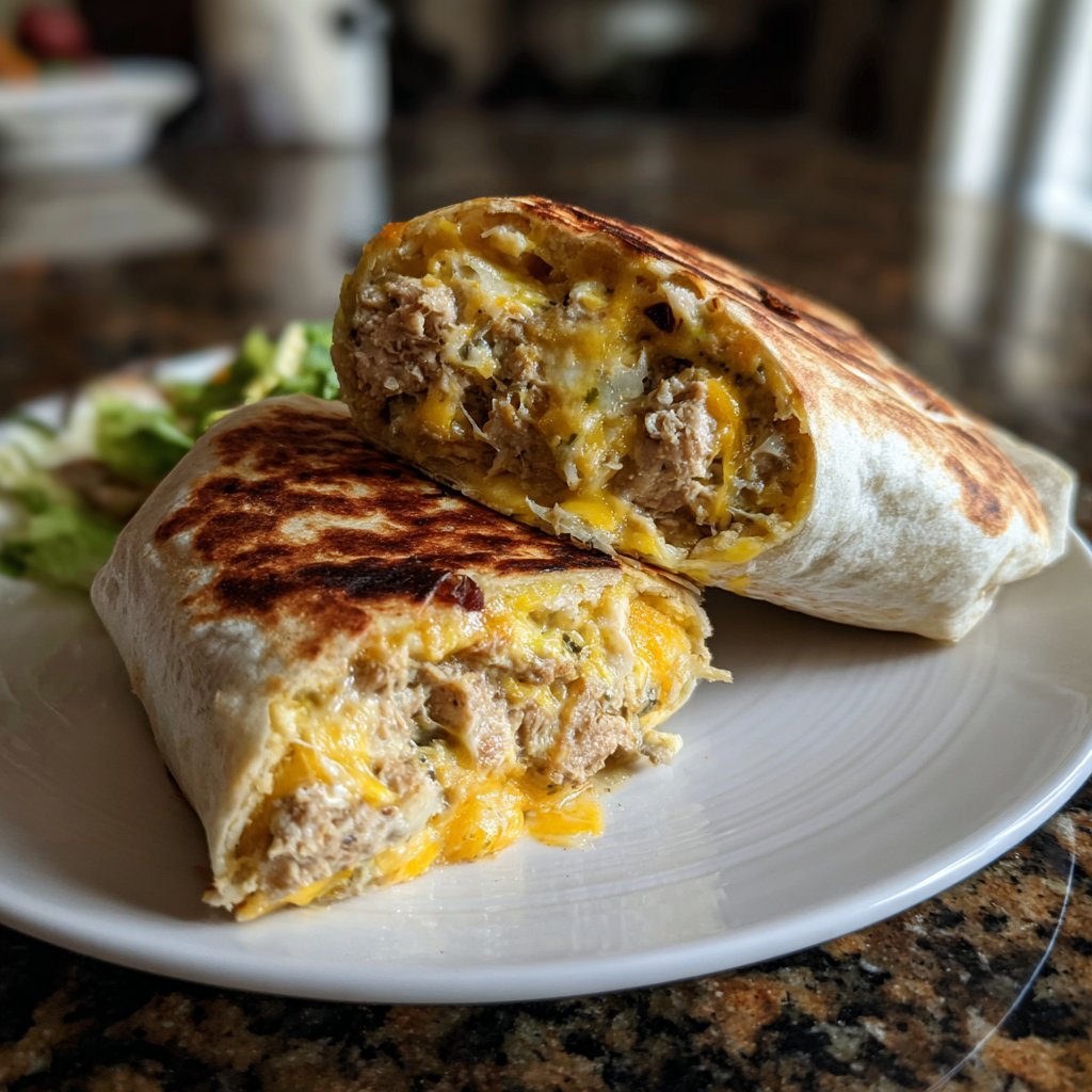 Air Fryer Tuna Melt Wrap