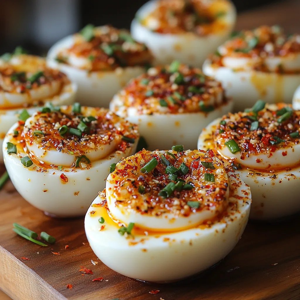 Würzige gefüllte Eier mit Chili und Knoblauch: Ein unglaubliches ultimativen Rezept für 6 Personen
