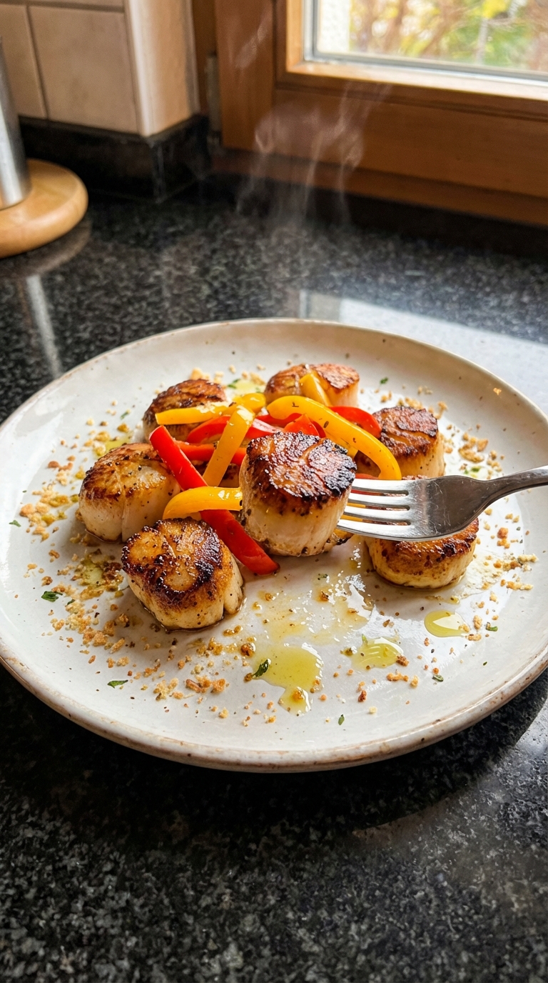 Köstliche Jakobsmuscheln mit Paprika​
