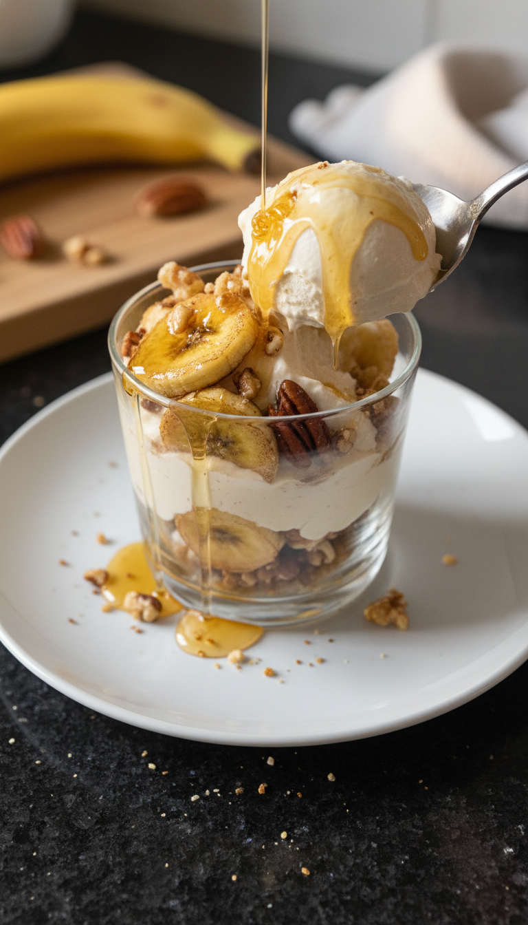 Bananen Nuss Frozen Joghurt Parfait​