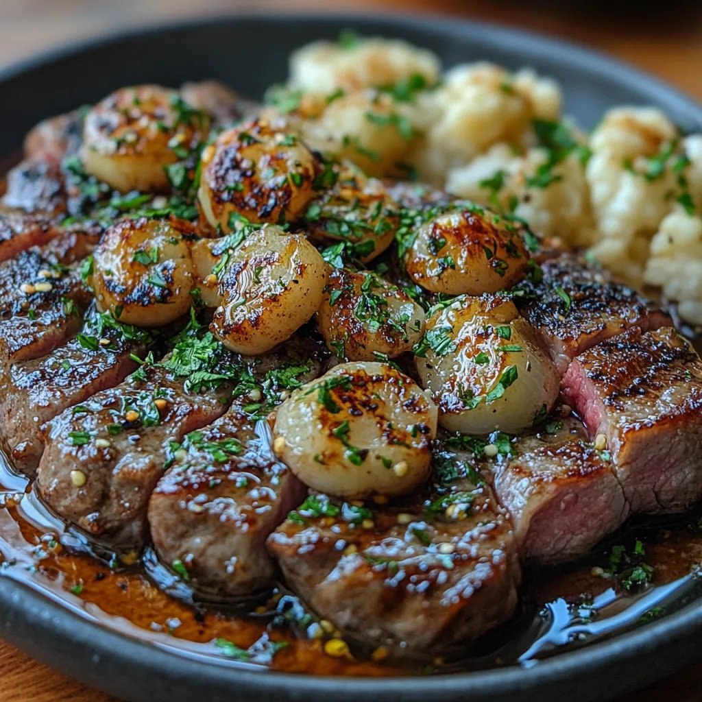 Steak mit brauner Butter, Knoblauch und Blumenkohl: Ein Unglaublich Ultimatives Rezept für 4 Personen