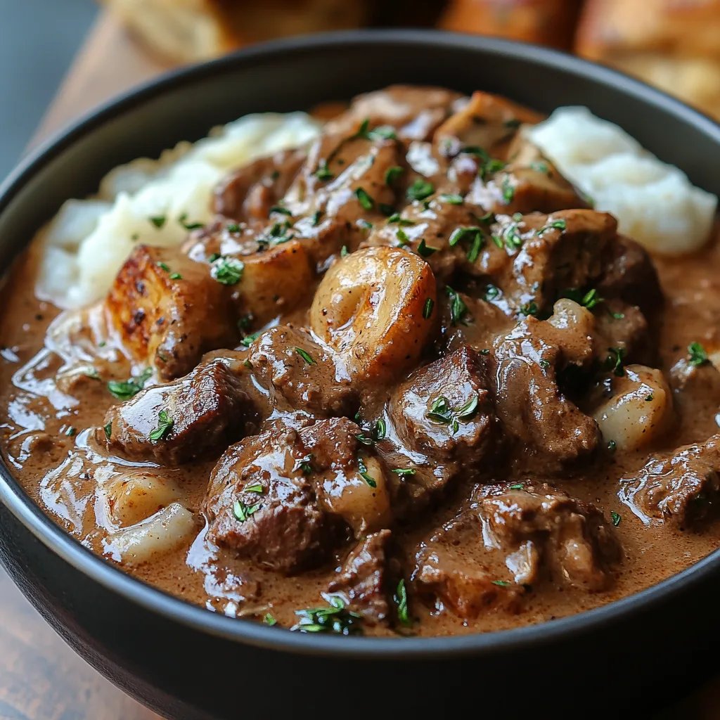 Langsam gegarter Rindfleisch-Stroganoff: Ein Unglaubliches Ultimatives Rezept für 7 Portionen