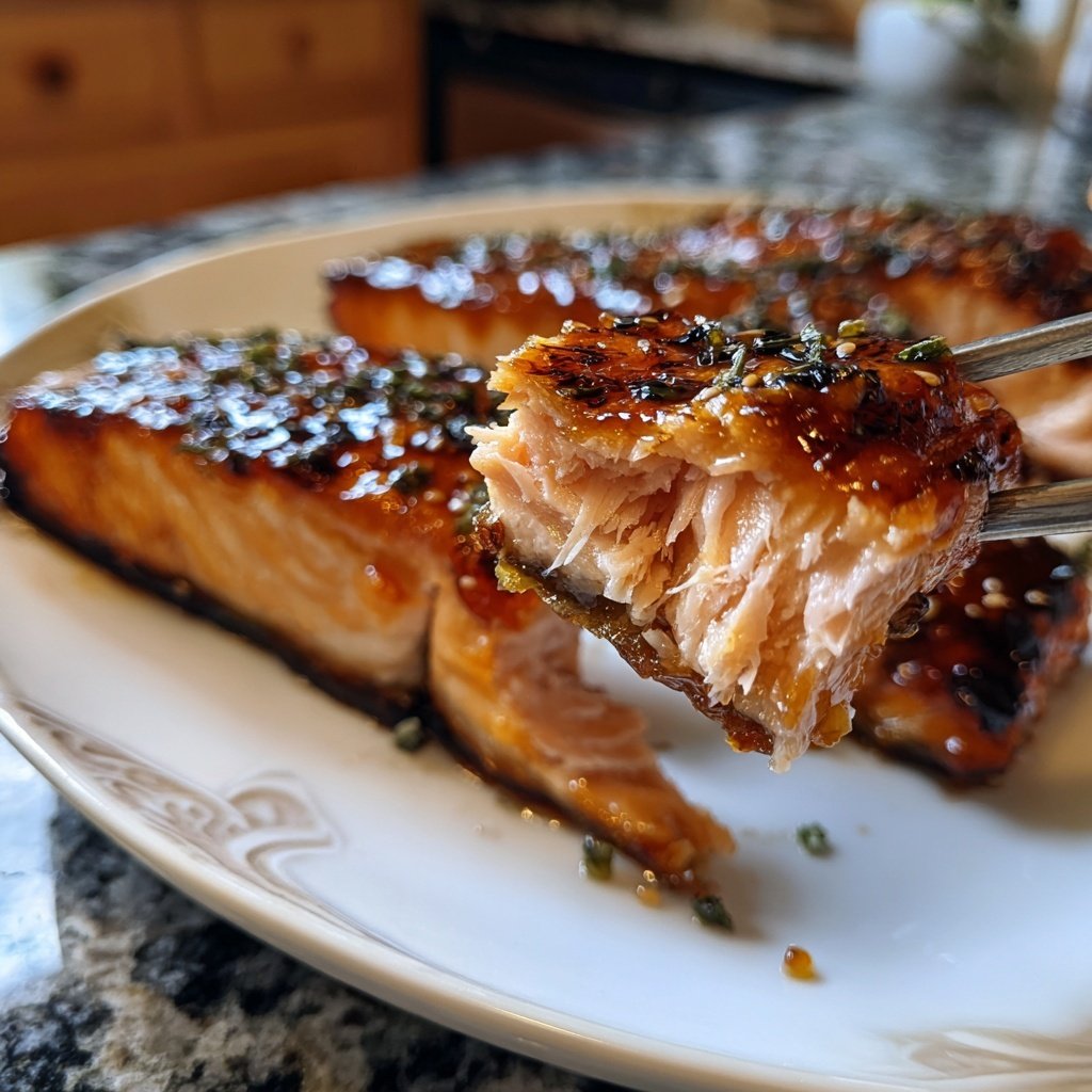 Yuzu Miso glasierter Lachs Filet