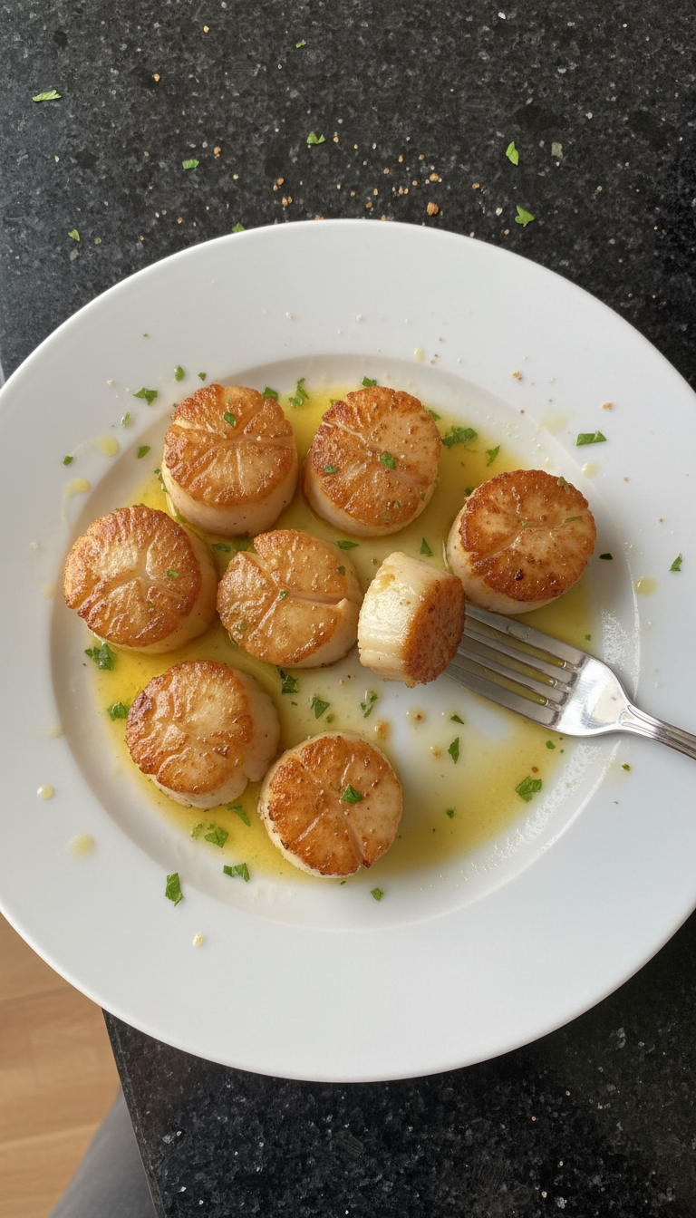 Gebratene Jakobsmuscheln mit Zitronenbutter​