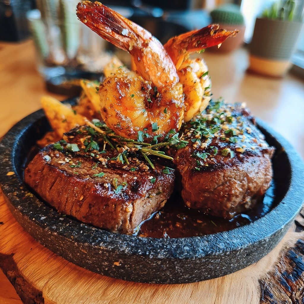 Steak und Garnelen Fiesta