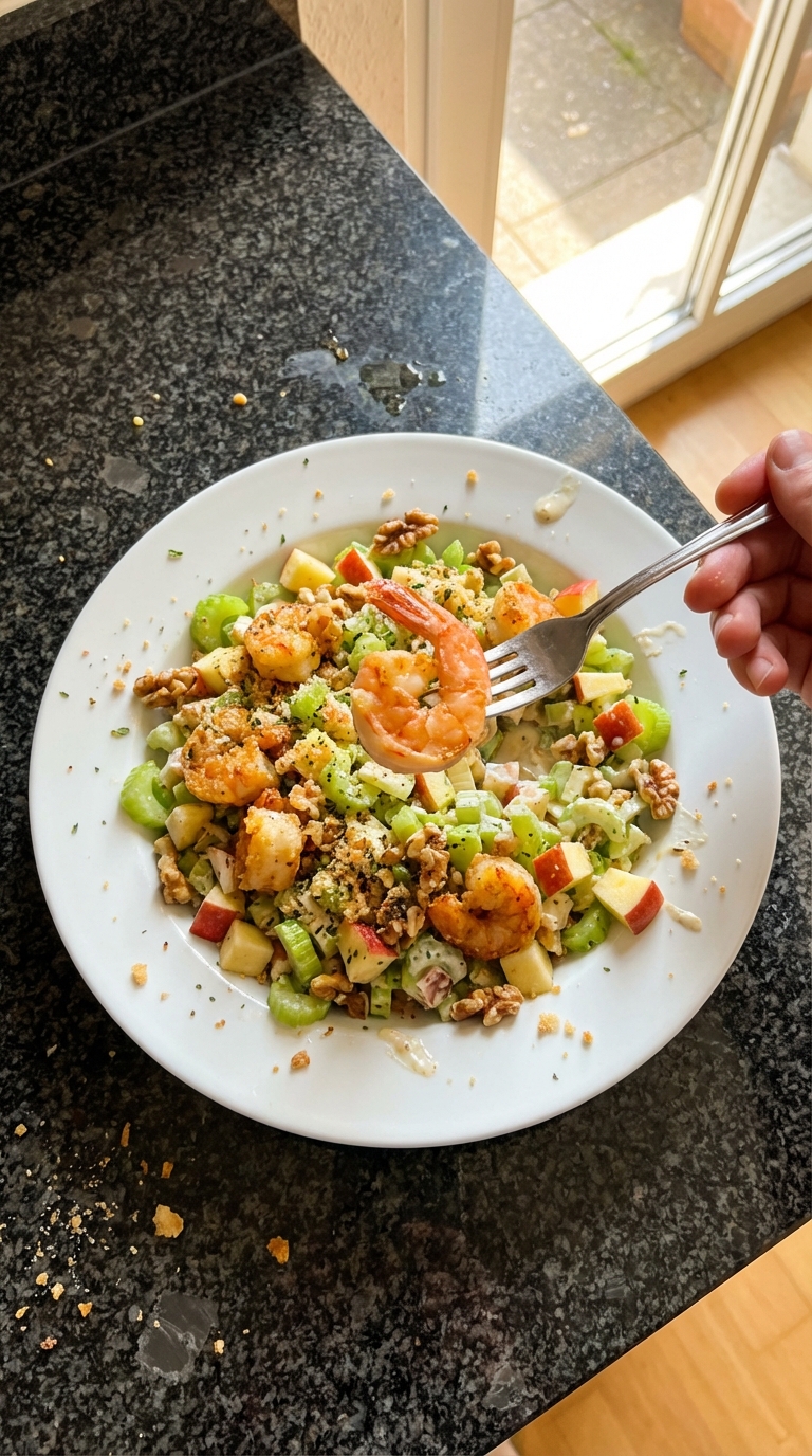 Knuspriger Sellerie Garnelen Salat