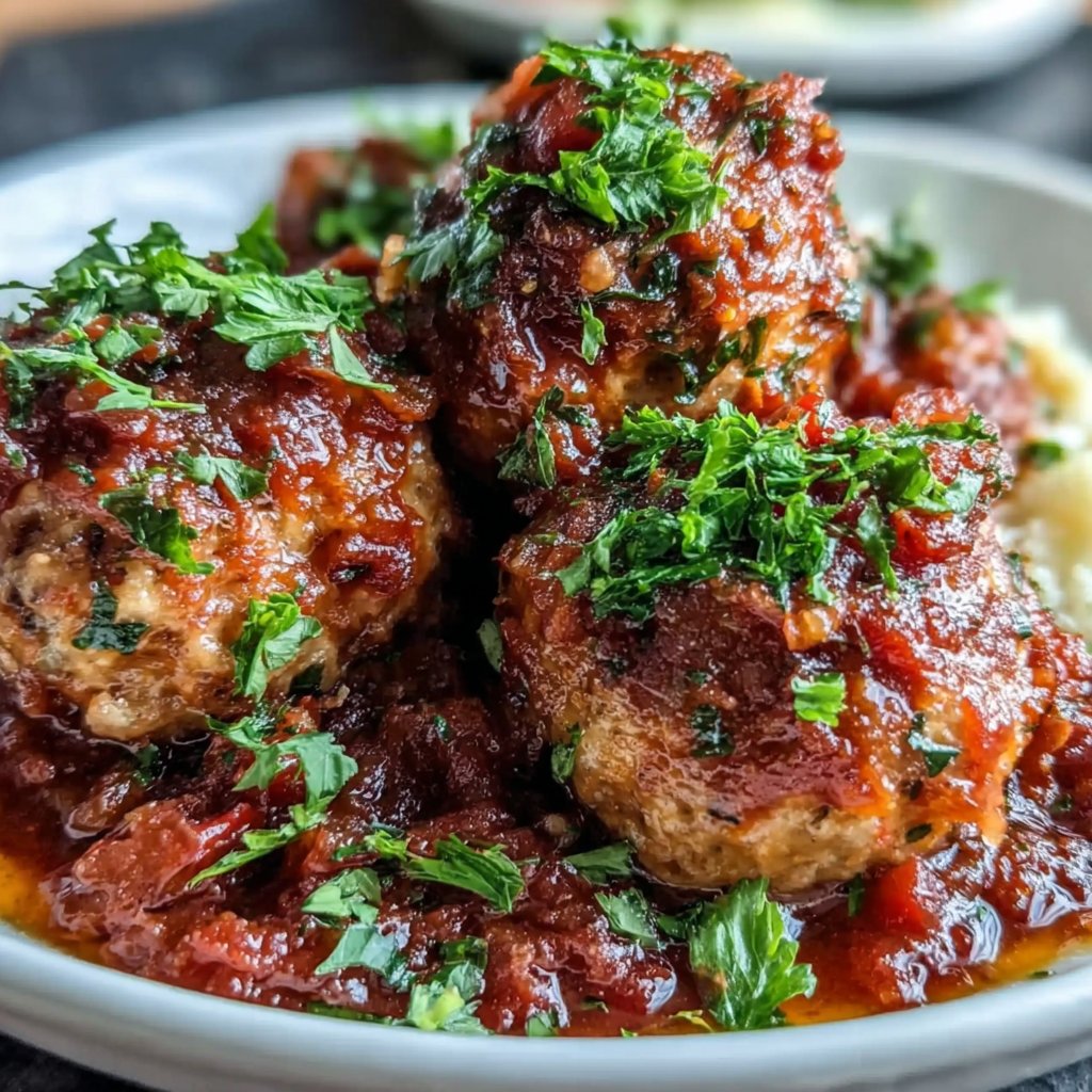 Türkische Putenfleischbällchen in Tomatensoße