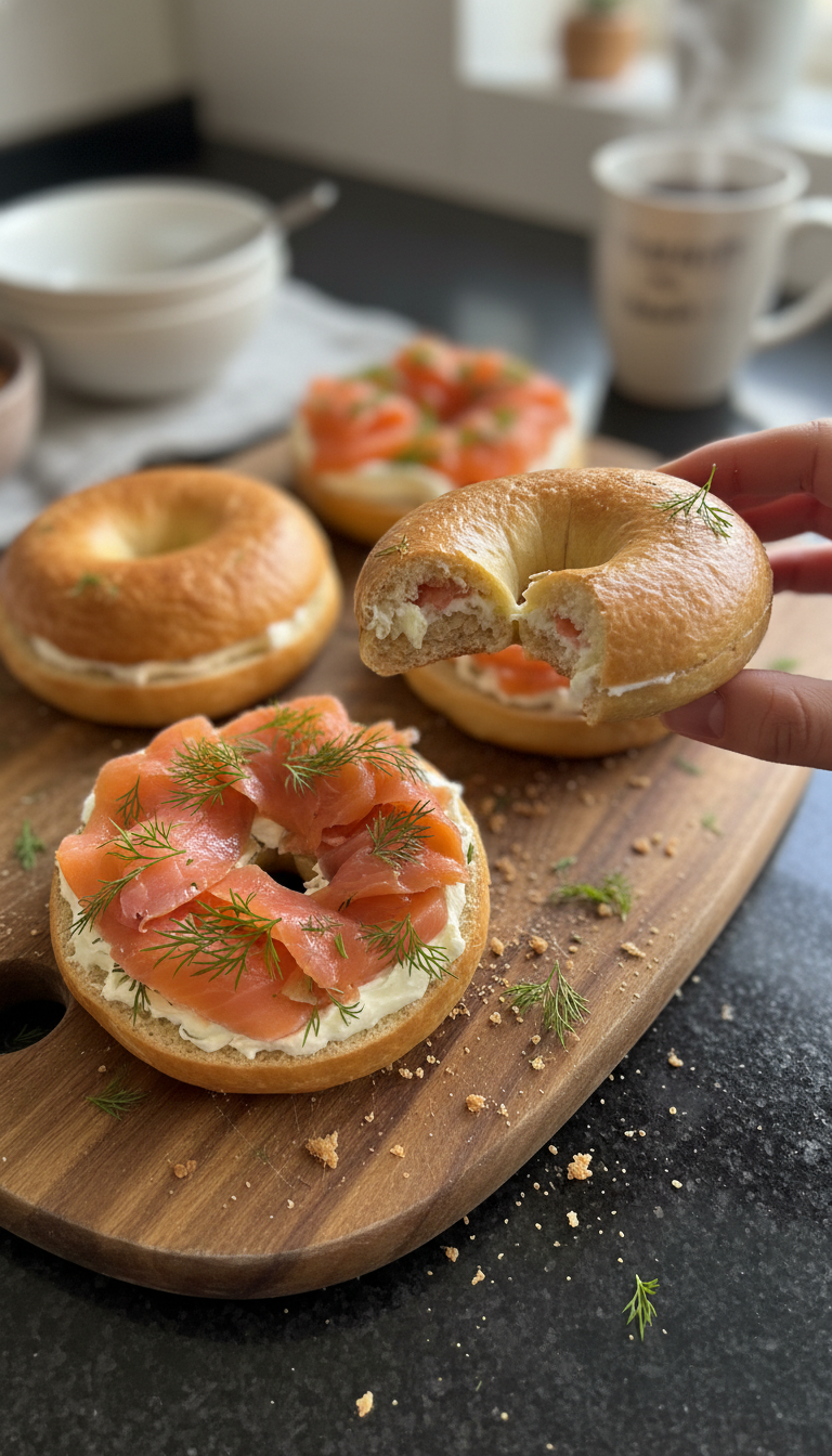 Herzhafte Geräucherte Lachs Bagels​