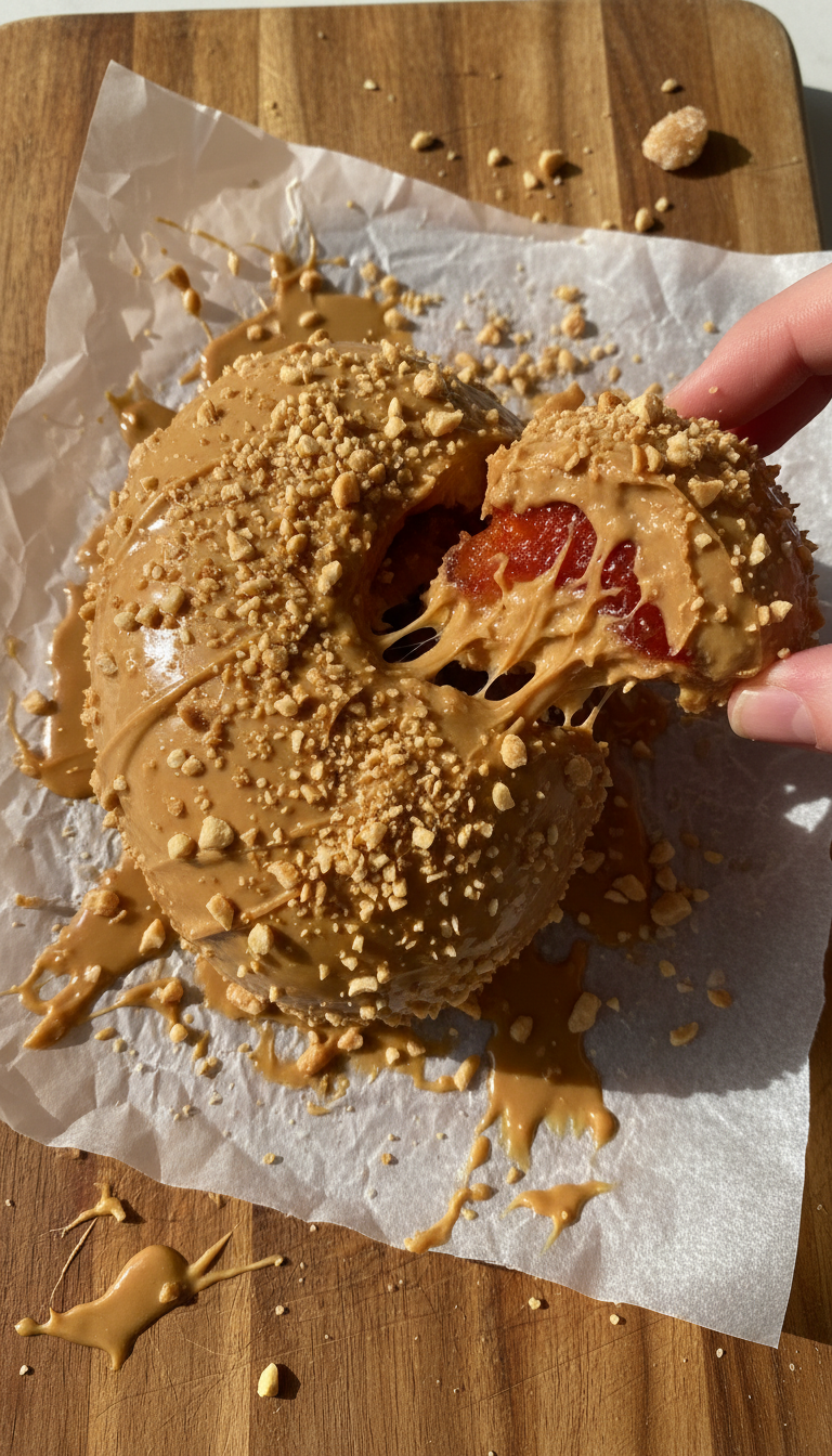 Erdnussbutter Liebesapfel Snack​