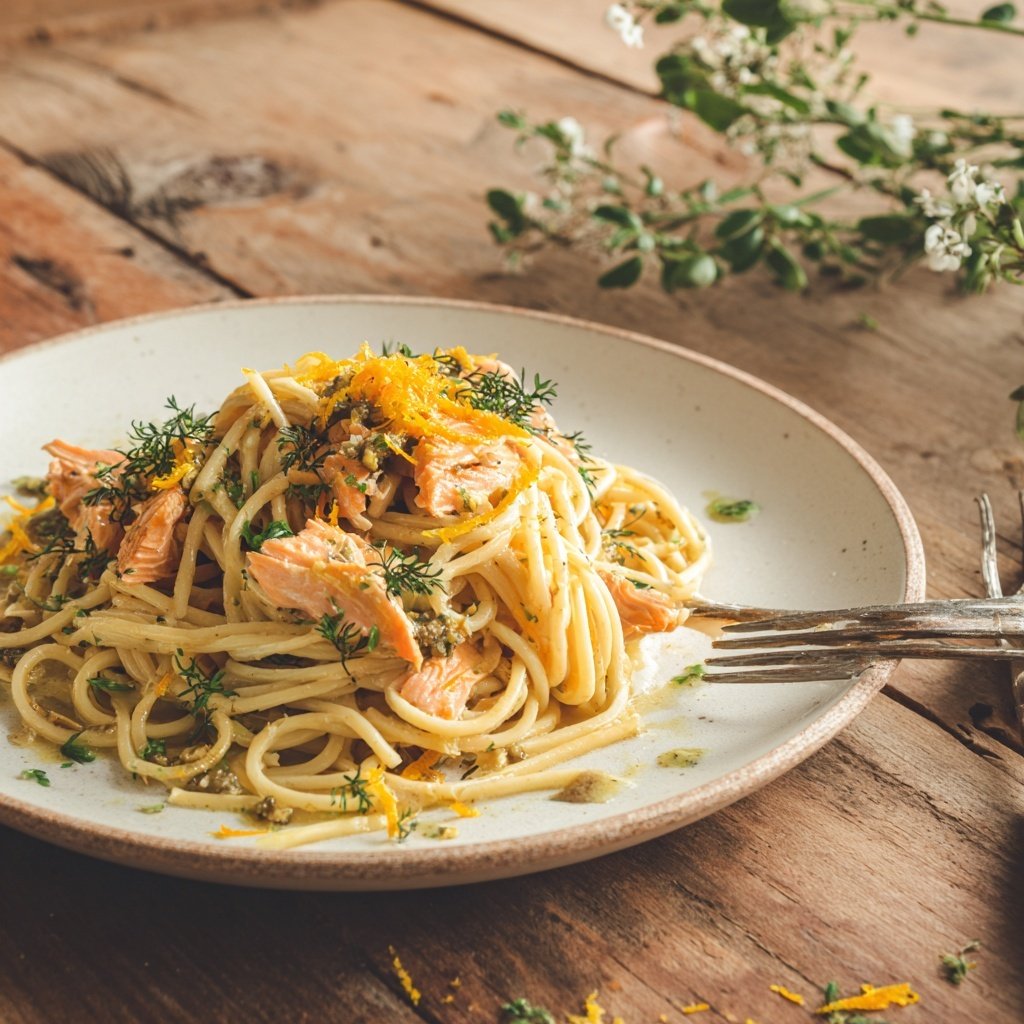 Zesty Orange Salmon Pasta