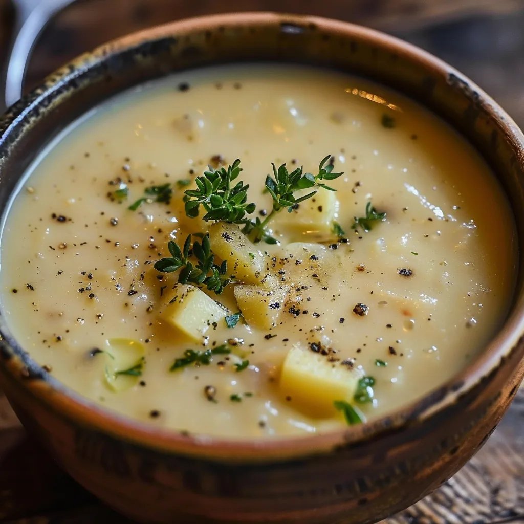 Cheddar-Knoblauch-Kartoffelsuppe
