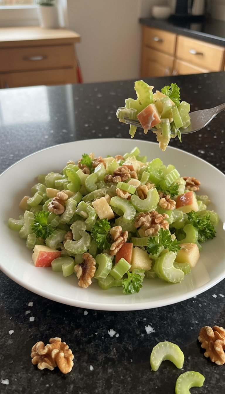 Knuspriger Sellerie Apfel Salat